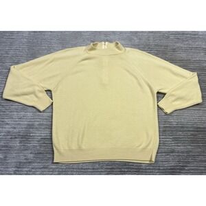 Designers Originals Sweater Womens Large Yellow Acrylic Made in USA Back Zip